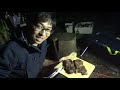 好きに切って好きに食おう！巨大ブロック肉を焚き火で焼く石焼きフリーステーキbbq！【stone grill free steak】