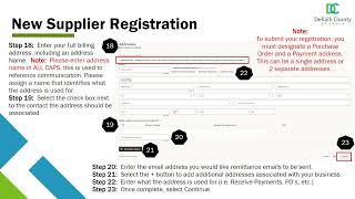 Supplier Registration Quick Reference Guide