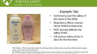 Cosmetic Safety Webinar - Who is the CIR and Updates on Federal Legislation