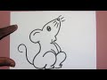 How to draw cute rat easy | Easy Drawing for kids | Simple drawing mouse  step by step tutorial