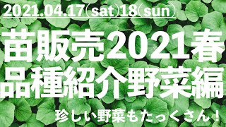 【苗販売会2021】品種紹介野菜編　4/17, 18に開催する苗販売会の野菜を一挙紹介！特徴と料理の仕方も！