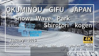 Snow Wave Park Shirotori Kogen (2025) 4K video  / Gifu , Japan / japow