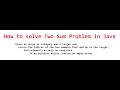 How to solve the TWO SUM problem in Java #javainterviewprograms