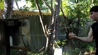 Viking Sword and Katana Tip Cutting Test Vs Gambeson and Steel!