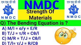 Strength Of Materials Objective Questions For NMDC Exams || NMDC Junior Officer || Mechanical Questi