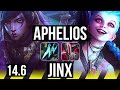 APHELIOS & Lulu vs JINX & Rakan (ADC) | 14/1/3, 1000+ games, Godlike | KR Master | 14.6