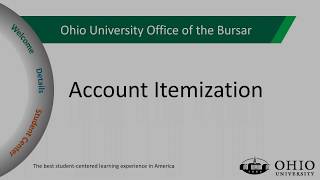 Ohio University Account Itemization