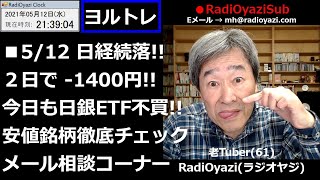 【株\u0026FX】今日も日経平均は続落。２日で1400円の下落！なのに今日も日銀はETFを買わなかった！今日は、安値銘柄のチャートを徹底チェックしながら視聴者さんのメール相談に応える。ラジオヤジのヨルトレ。