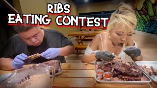 Rib EATING CONTEST at Whiskey Smoke in Hawaii!! #RainaisCrazy