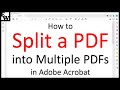 How to Split a PDF into Multiple PDFs in Adobe Acrobat (Older Interface)