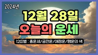 2024년12월 28일 (토) ❤️ 오늘의 운세 총운•금전운•애정운•행운의 색