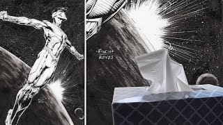 HOW TO INK: comic book art with Facial Tissue (DAVID FINCH)