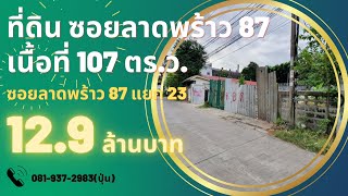 ขายที่ดิน ซอยลาดพร้าว 87 แยก 23 ถนนประดิษฐ์มนูธรรม แขวงวังทองหลาง เขตวังทองหลาง กรุงเทพมหานคร