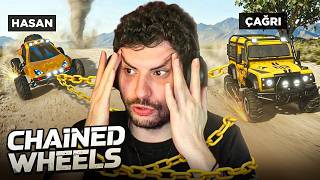 CREATING AN OBSTACLE COURSE WITH VEHICLES ATTACHED BY CHAINS! | Chained Wheels