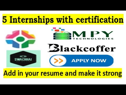 5 Internships/Part Time With Certification For 2025/24/23/22/21/20 | No ...