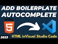 HTML Boilerplate VS Code | Setup Html autocomplete template in Visual Studio Code tutorial