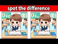 【Find the difference】Find three mistakes in the illustration of a boy studying at school