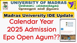 Madras University IDE CY 2025 Admission Date For UG And PG Courses 👍