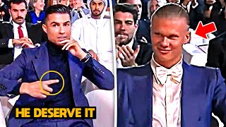 Cristiano Ronaldo pointed at Erling Haaland before the Best Men's Player of the Year Anounce ❤️😍