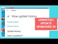 How to uninstall windows update on WINDOWS 10