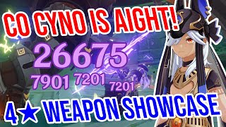 C0 Cyno is AIGHT! 4★ Weapon Showcase! Genshin Impact 3.1