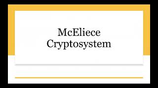 McEliece Cryptosystem