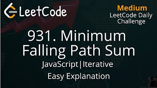 931. Minimum Falling Path Sum | JavaScript | Iteration | Simple | Easy Solution | Memoization