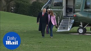 Trump family arrives back in Washington after weekend in Florida