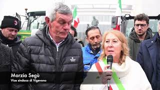 Protesta degli agricoltori a Vigevano