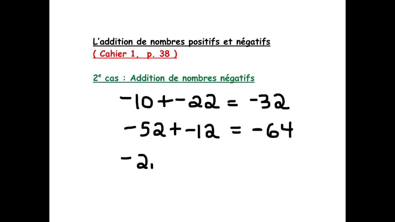 Calcul Avec Les Nombres Négatifs Et Positifs 5ème Mathématiques