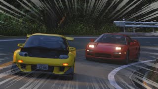 【頭文字D 椿ライン】高橋啓介 vs 北条豪 (RX-7 vs NSX)【Assetto Corsa】