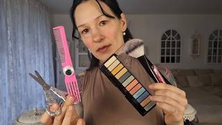 Doing your hair & makeup asmr