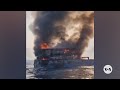 Passengers and crew scramble to escape burning Thai Ferry. All 108 on board are safe | VOA News