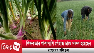 শিক্ষকতার পাশাপাশি পেঁয়াজ চাষে সফল হয়েছেন রংপুরের রফিকুল | Bijoy TV