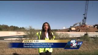 Arkansas State Police working multiple traffic accidents on I-49