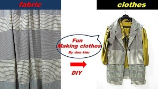 DIY 여성 how to make tailored collar vest - 옷만들기 making clothes  atuendo