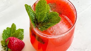 You won’t believe how EASY my 5 Ingredient Strawberry Mojito is 🤤 only 5 minutes to make #shorts