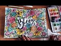 EASY Watercolor flower doodle for beginners // Art Journal ideas