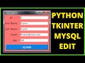 Python : How To Update Data In MySQL Database Using Python Tkinter [ with source code ]