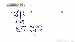 A1 Solving one Step Equations Flippedmath