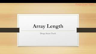 Array Length || How to find length of Array in java
