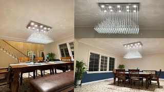 Chandelier Raindrop Crystal Ceiling Lighting Fixture Pendant Chandelier LED Light for Dining Room.