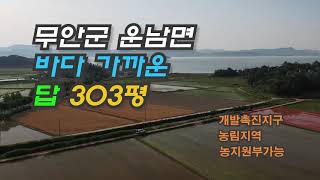 [Any의114부동산] #173  무안군 운남면 성내리 바다가까운 농지 답303평 매매. 농지원부 적합.개발촉진지구