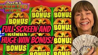 OMG! I FINALLY DID IT! FULL SCREEN-MEGA WIN \u0026 LOTS OF BONUSES-JACK'S HAUNTED WINS!