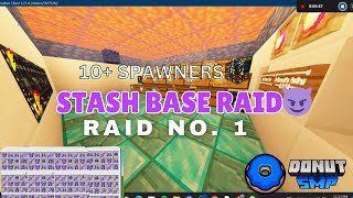 Stash Base Raid in Donut Smp 😈 |  Base Raid #1