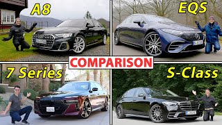 World's best luxury sedan comparison review! BMW 7 Series / i7 vs Mercedes S-Class / EQS vs Audi A8