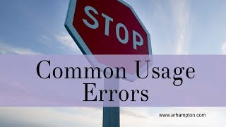 Common Usage Errors Grammar Tutorial