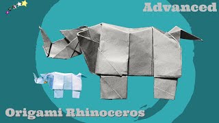 How to make origami Rhino / Rhinoceros paper fold. Advanced 20-minute crafts folding instruction.