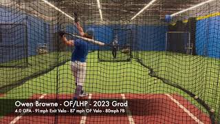 Owen Browne - OF/LHP - 2023 Grad - 4.0 GPA - Hitting