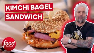 Guy Fieri Visits Bagel \u0026 Pizza Fusion HEAVEN! | Diners, Drive-ins \u0026 Dives